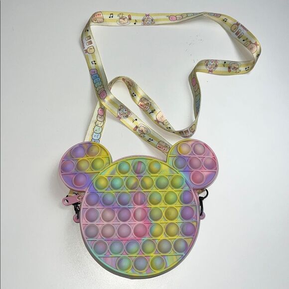 Mickey Mouse Harajuku Sherbet Pastel Colored Rainbow Pop It Crossbody Bag - Picture 1 of 5